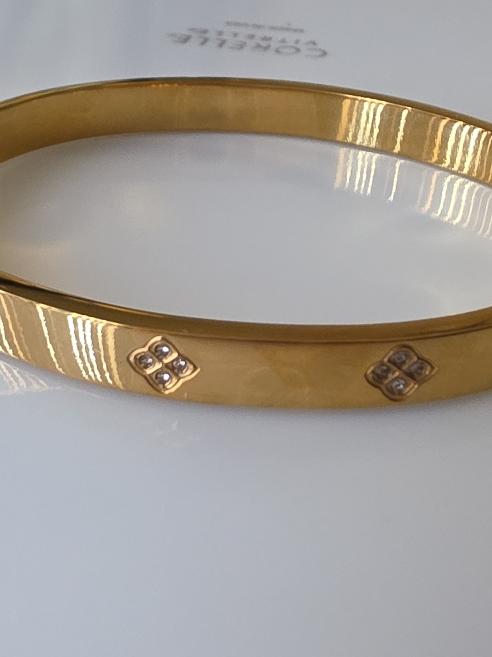 Gold-Tone Crystal Accent Bangle Bracelet - Women Jewelry